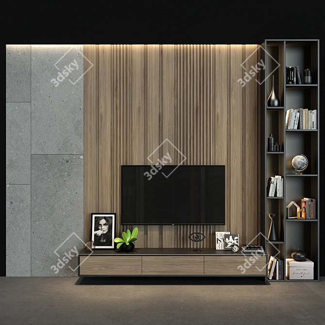 Modern Wood Cabinet - Storage Solution 3D model image 1