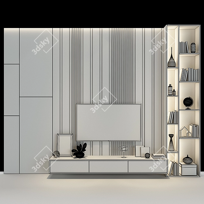 Modern Wood Cabinet - Storage Solution 3D model image 3