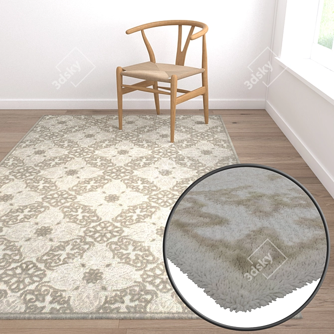 Title: Luxury Set of 3 Carpets 3D model image 5