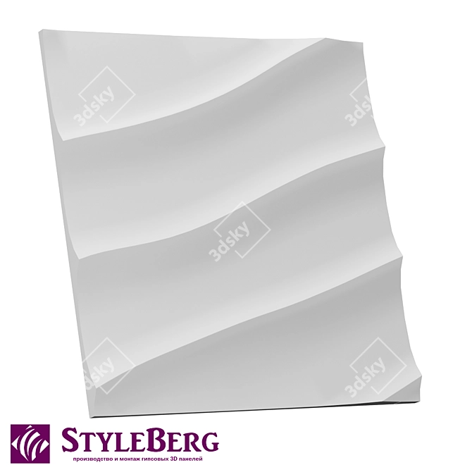 Wave 3D Gypsum Panel - StyleBerg 3D model image 1