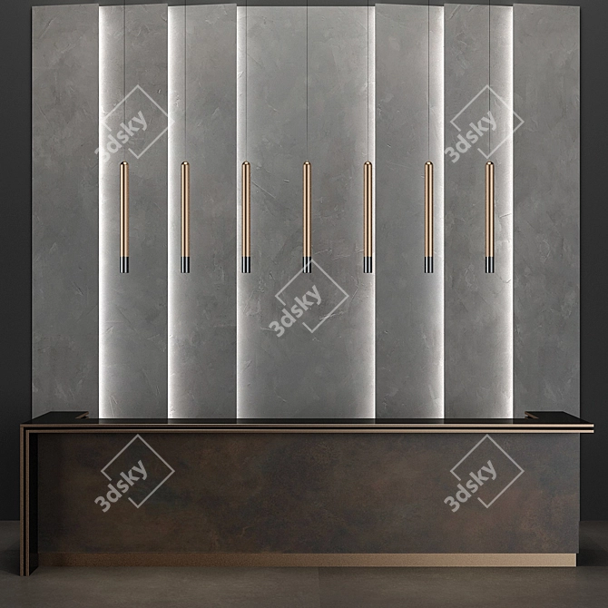 Modern Reception Desk 3D model image 1