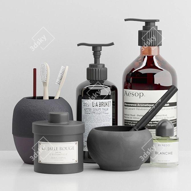 Modern Bath Set with Textures 3D model image 1