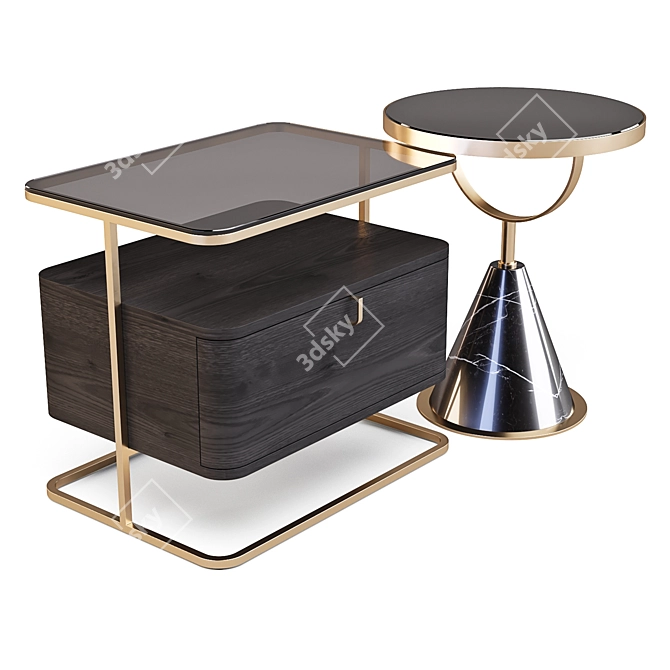 Eichholtz Augusto & Park Lane - Vintage Side Tables 3D model image 1