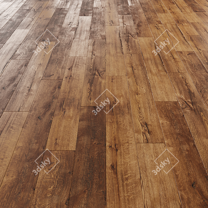 Versatile Laminate Flooring with 3 Unique Patterns 3D model image 2