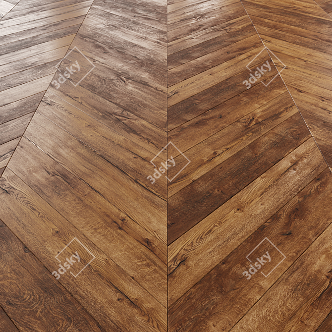 Versatile Laminate Flooring with 3 Unique Patterns 3D model image 3