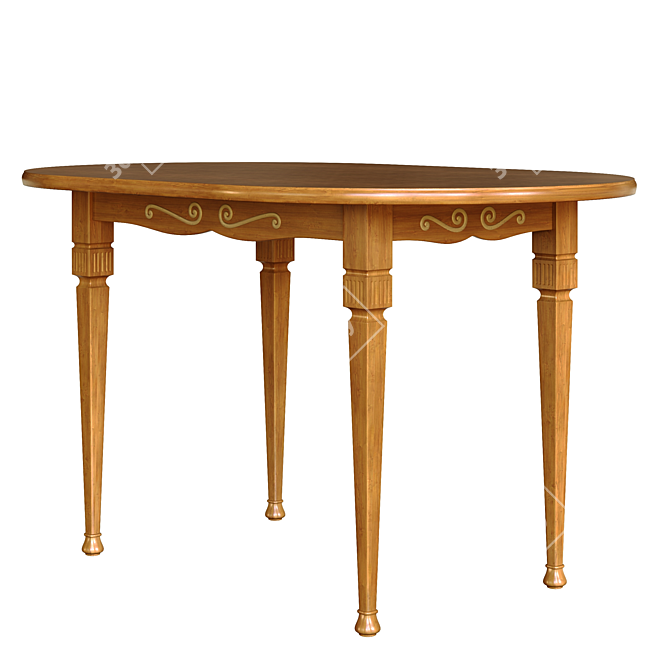 "Provençal Charm: Classic Dining Table 3D model image 1