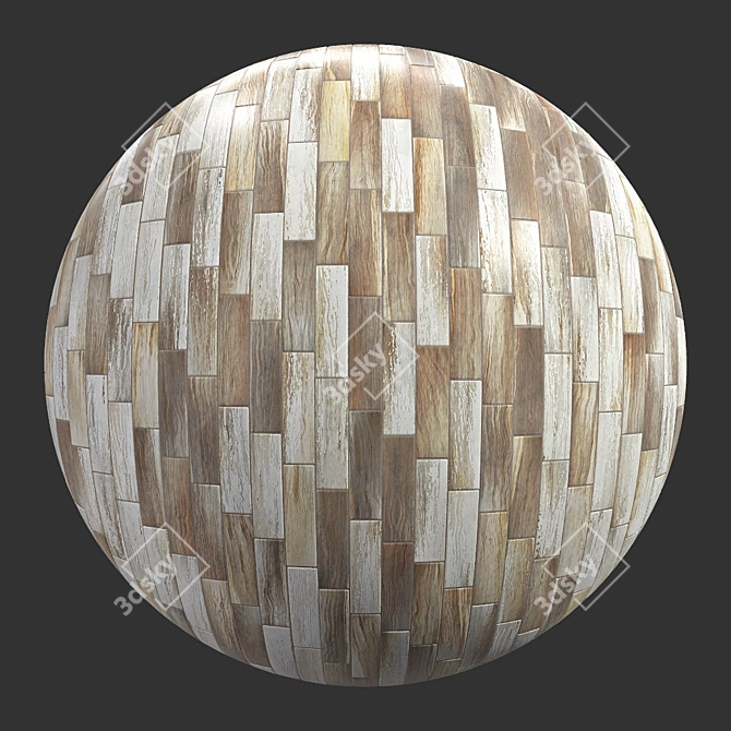 Vintage Wood Porcelain Flooring 3D model image 1