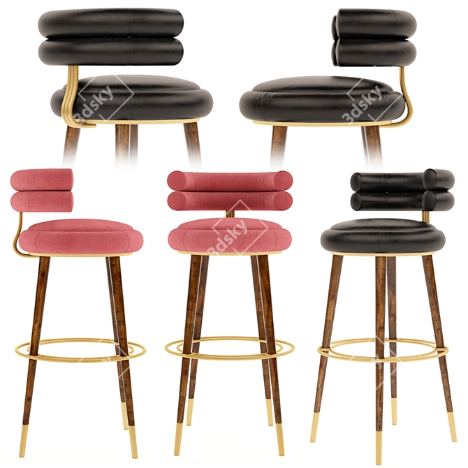 Elegant BETSY Bar Stool 3D model image 1