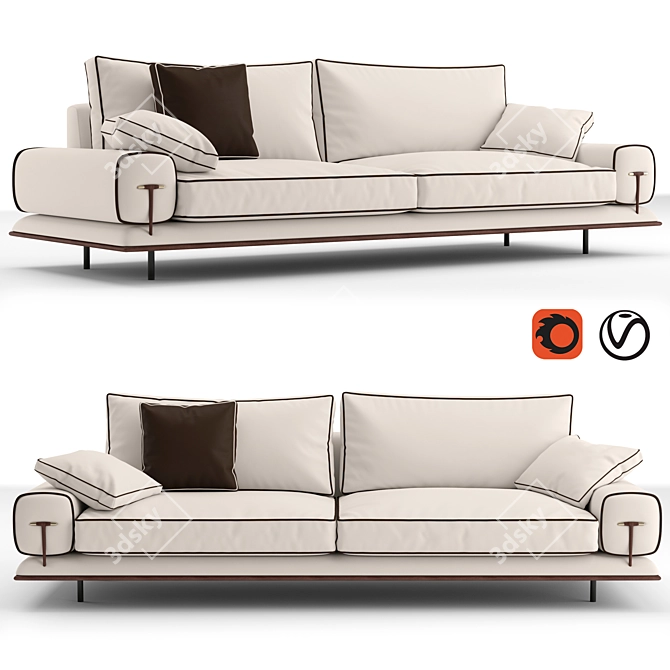 Turri Blues Sofa: Stylish and Comfortable 3D model image 1