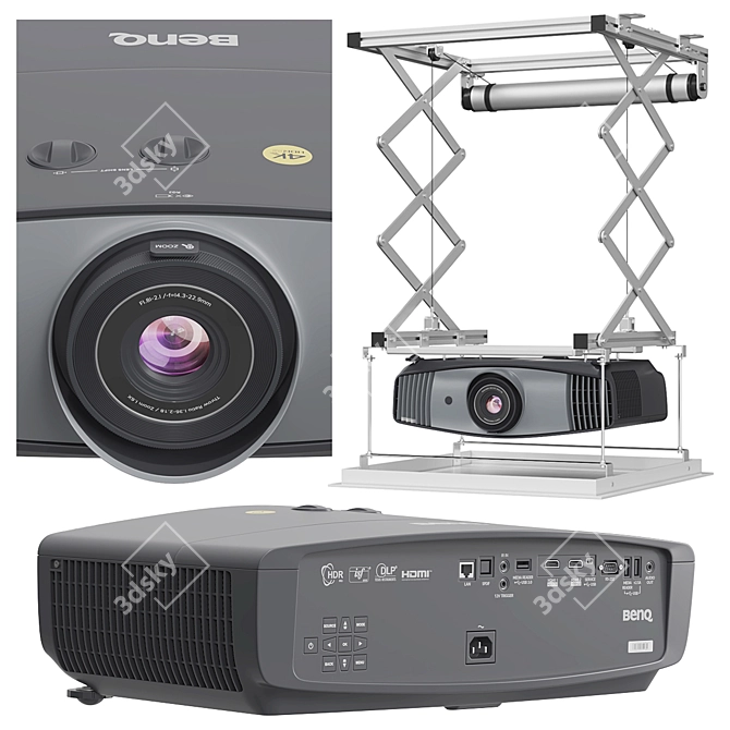 BenQ W5700 Projector: High-Definition Visuals 3D model image 2