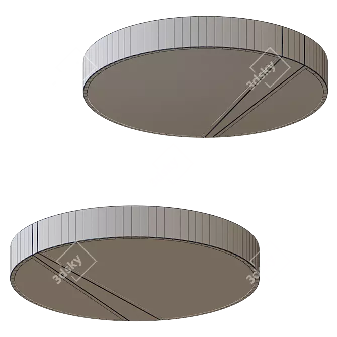 Scandinavian-style Ceiling Light with Metal and Wood Frame 3D model image 2