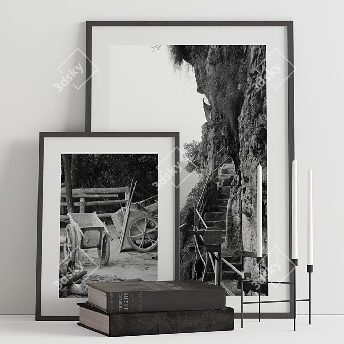 Modern Black/White Decor Set 3D model image 1