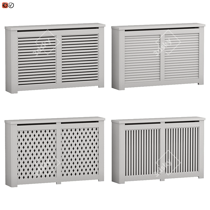 Stylish Radiator Screen Set 3D model image 1