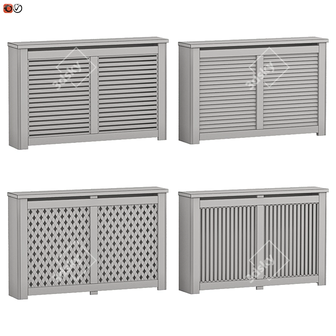 Stylish Radiator Screen Set 3D model image 2