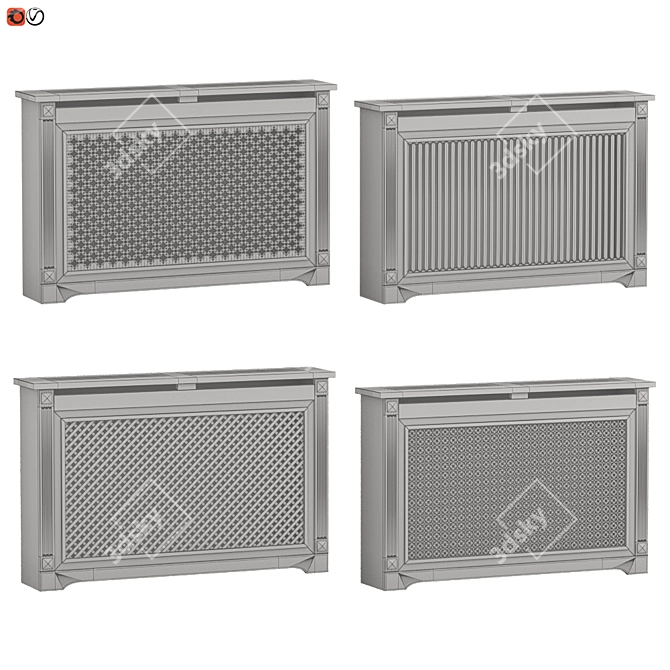 Elegant Radiator Screen Set 3D model image 2