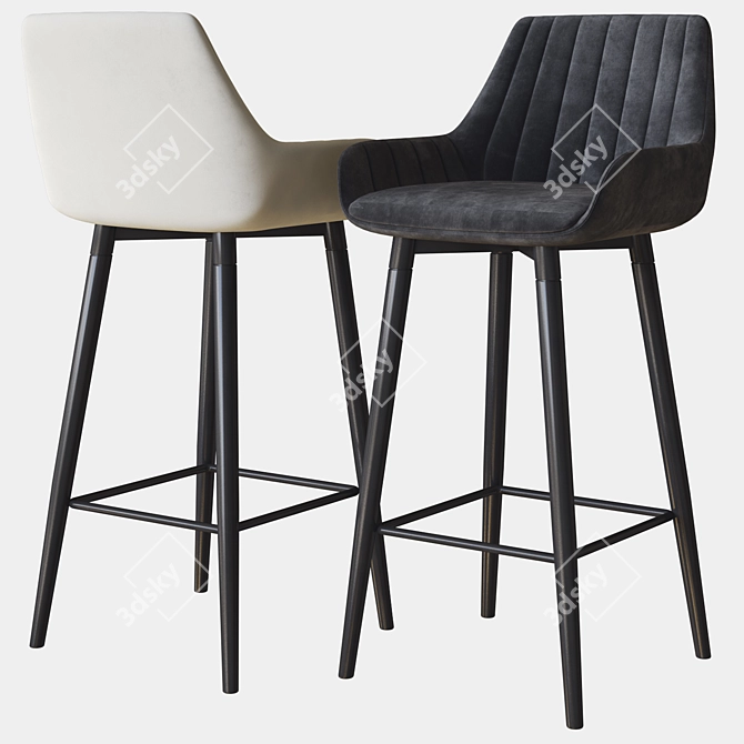 Minimalist Hamburg Stool: Deep House 3D model image 1