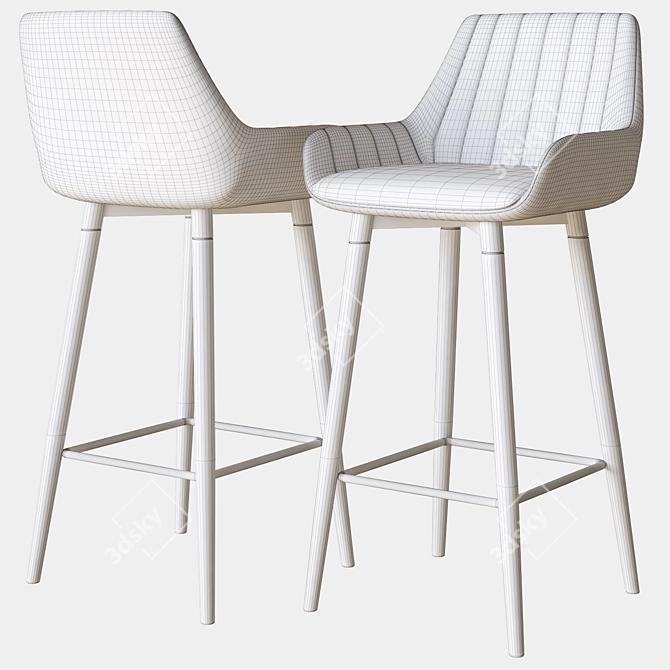 Minimalist Hamburg Stool: Deep House 3D model image 3