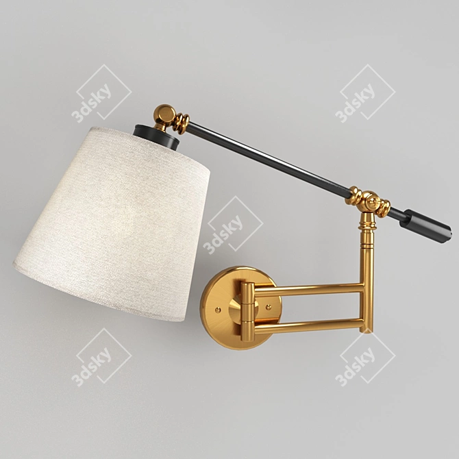 Haffington 40.1725 - Modern Black Brass Table Lamp 3D model image 1