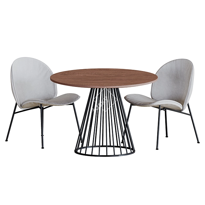 Elegant Liverpool Dining Set with OLA Chairs 3D model image 1