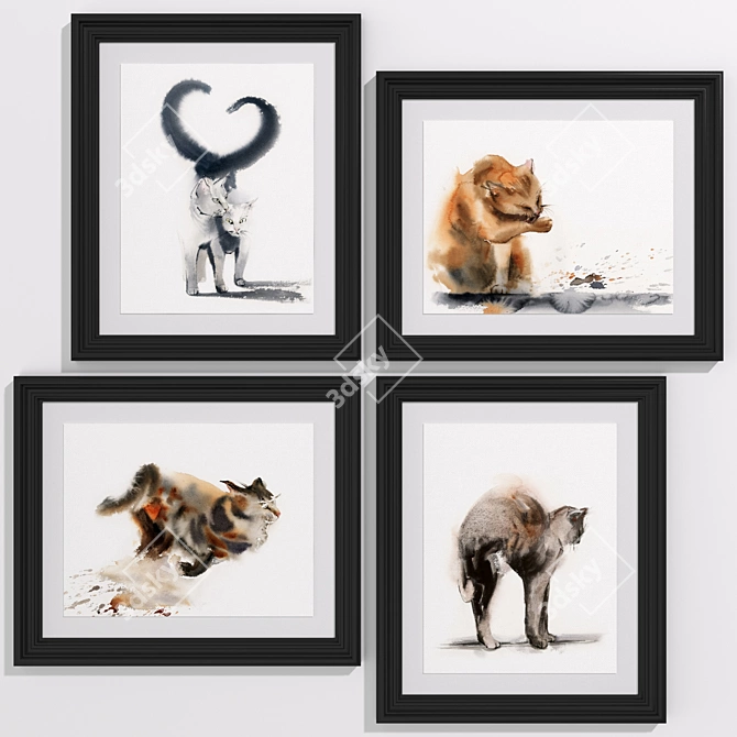 Modern Style Cat Art Collection #268 3D model image 1