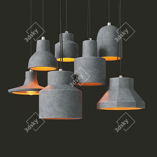 Ston Postmodern Pendant Luminaire 3D model image 4