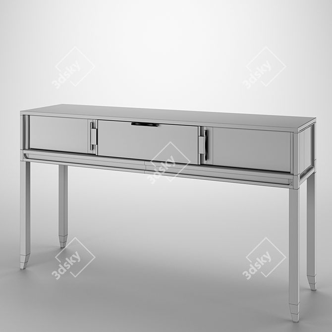 Elegant City Console: Dark & Light Oak 3D model image 2