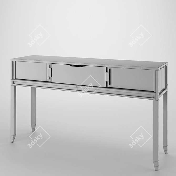 Elegant City Console: Dark & Light Oak 3D model image 6