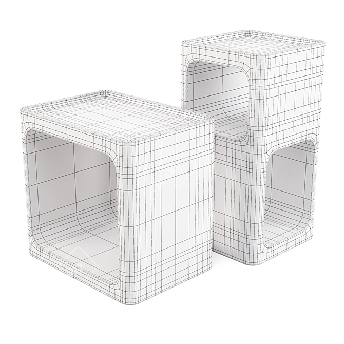 Eichholtz Adler and Vesuvio: Marble Side Tables 3D model image 3