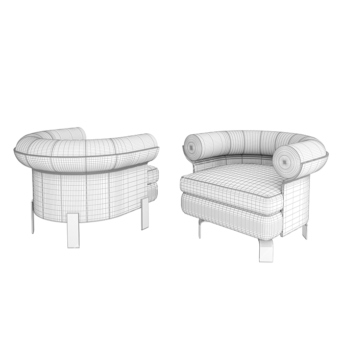 Elegant Minotti Mattia Armchairs 3D model image 3