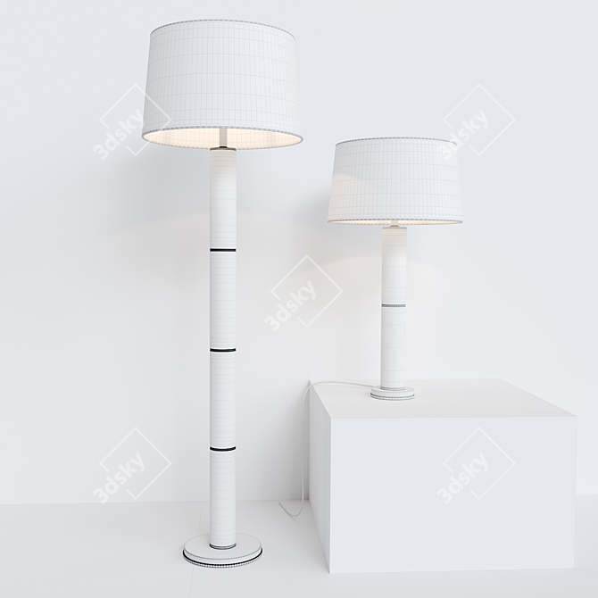 Sleek Elegance: Upper Fifth Floor Lamp 3D model image 3