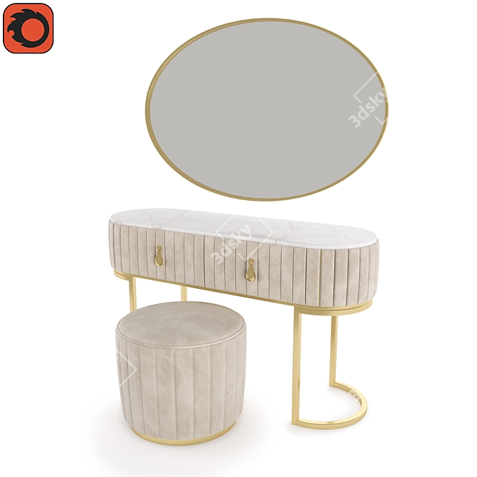 AP Dressing Table Set - Elegant and Functional 3D model image 1