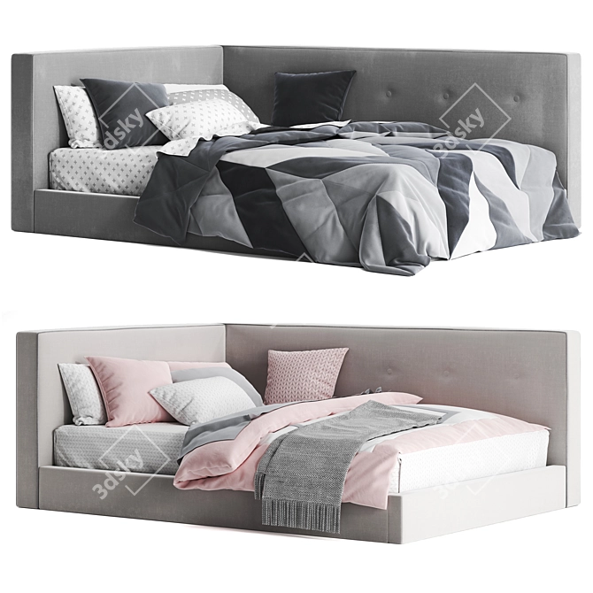 Cozy Corner Platform Bed - Pottery Barn 3D model image 1