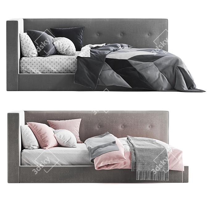 Cozy Corner Platform Bed - Pottery Barn 3D model image 2