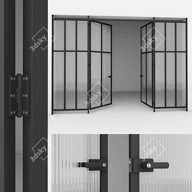 Modern Aluminum Door 3 - High-quality Render & Multiple Archive Options 3D model image 1