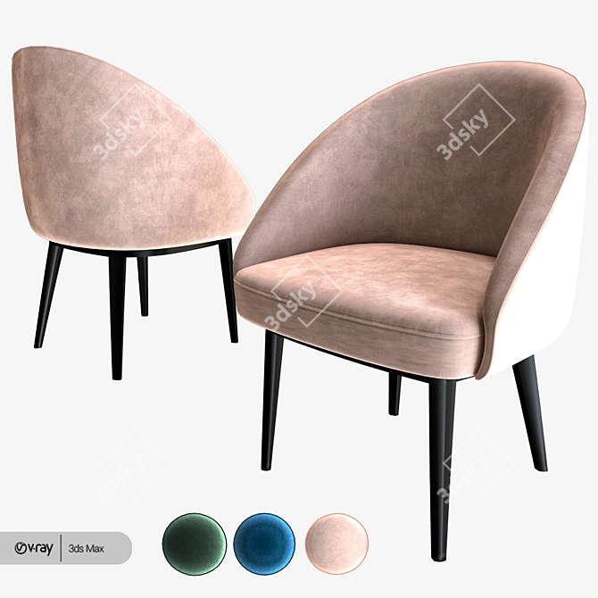 Eva Chair: Modern Elegance for Your Space 3D model image 3