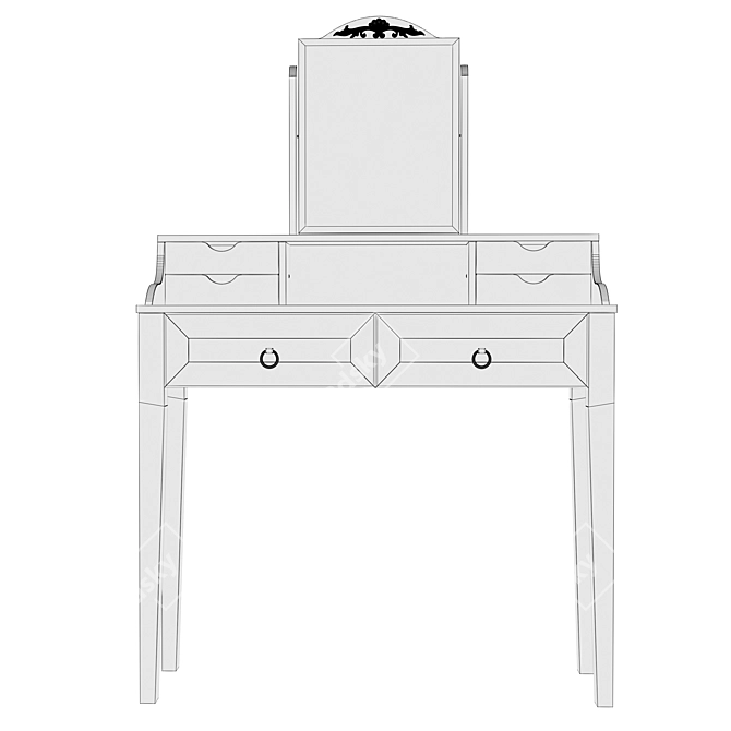 Luxury Marseille Dressing Table 3D model image 4