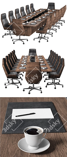 Elegant Modern Conference Table 3D model image 4