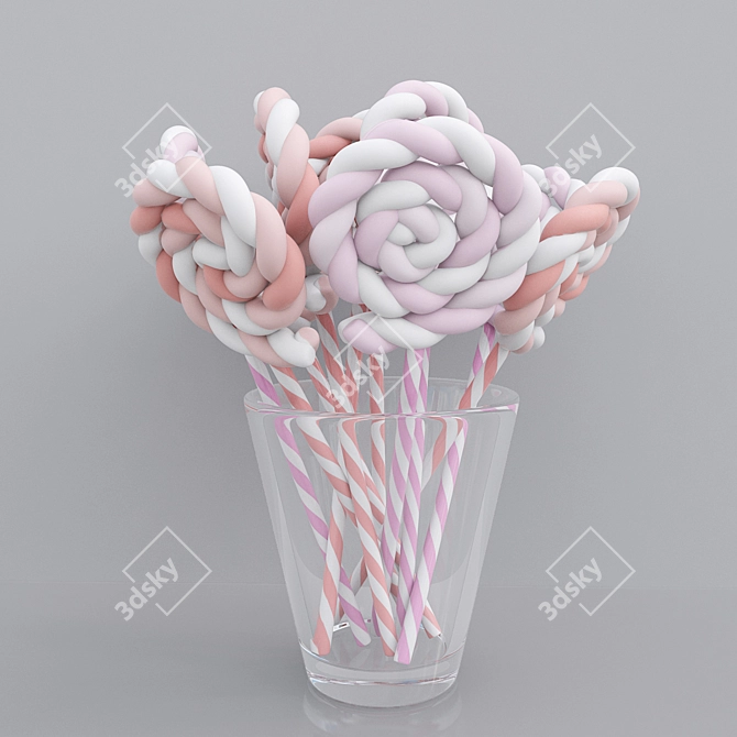 Sweet Delights: Candy Jars & Meringues 3D model image 3