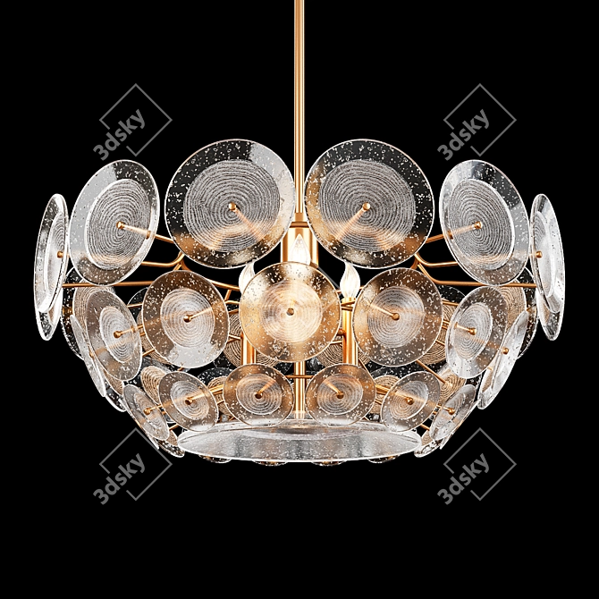  Modern Glass Disc Chandelier 3D model image 1