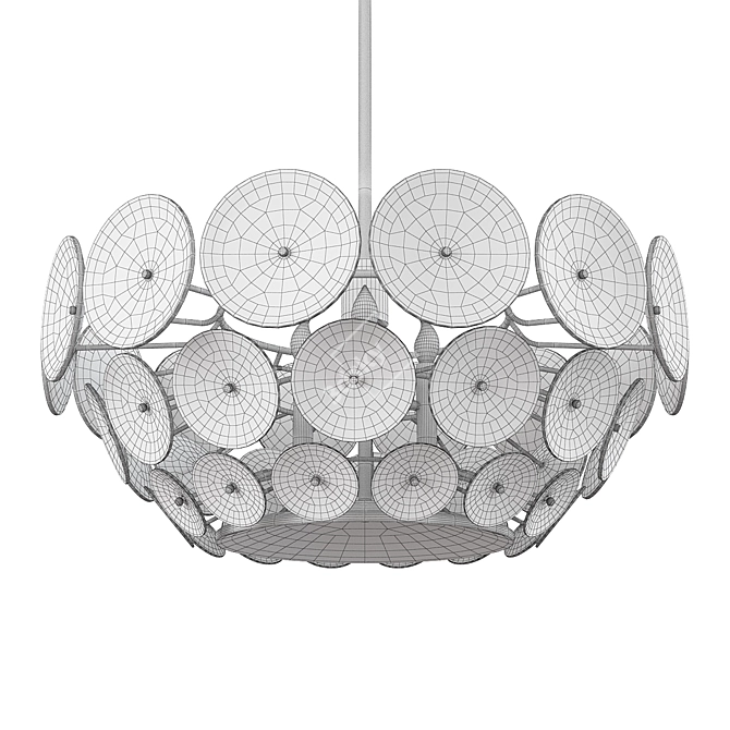  Modern Glass Disc Chandelier 3D model image 2