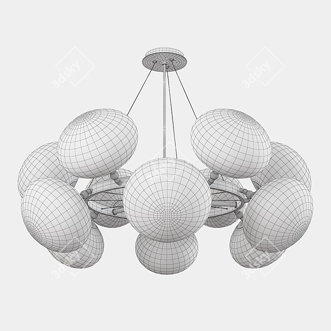 Grazi Glass Pendant Chandelier 3D model image 2