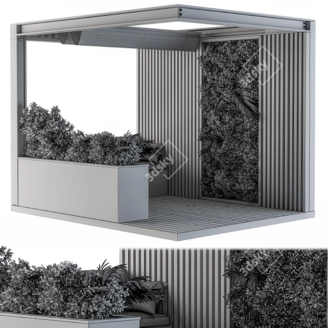 Elevated Oasis: Pergola Garden Furniture 3D model image 5