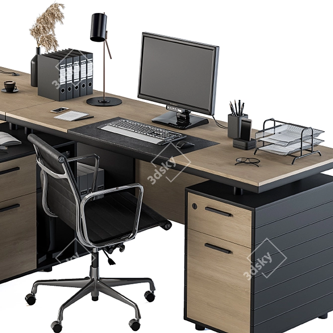 Executive Office Set - Complete Workstation 3D model image 3