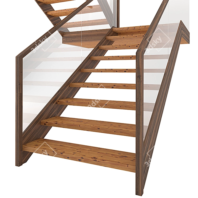 Modern Staircase V03: Versatile, Stylish 3D model image 3