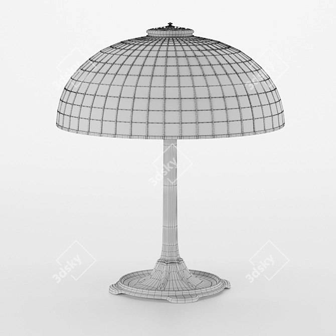 Elegant Tiffani Table Lamp 3D model image 3
