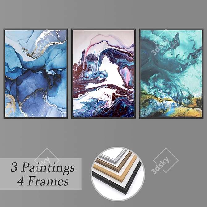 Elegant Wall Art Set 3D model image 1