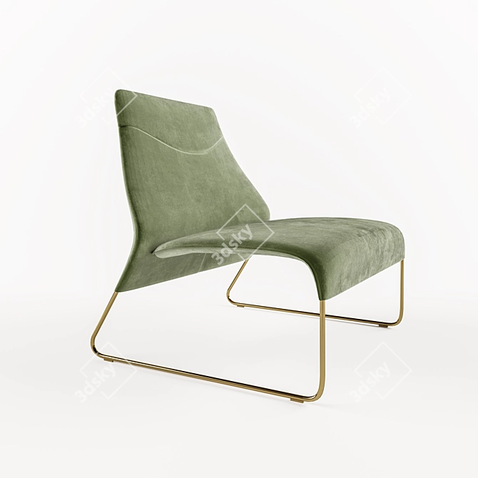 Sleek Modern Chair 3D model image 2