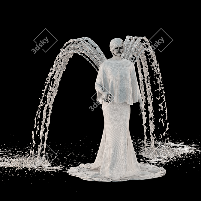 Magical Angel Fountain - Stunning Water Feature 3D model image 5