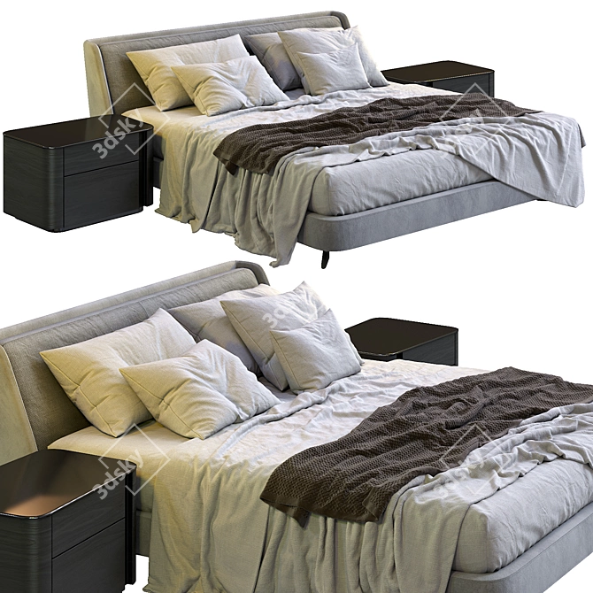 Elegant Minotti Spencer Bed 3D model image 4