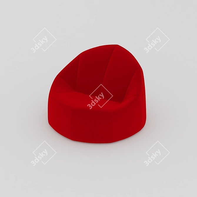 Plush Pumpkin Armchair: Cozy Elegance 3D model image 5